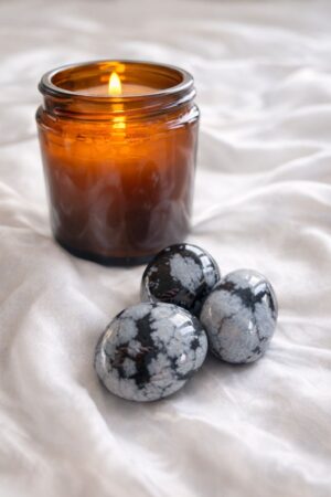 Pierres roulées Obsidienne flocon de neige