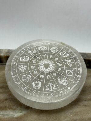Petite plaque signes astrologiques en Sélénite