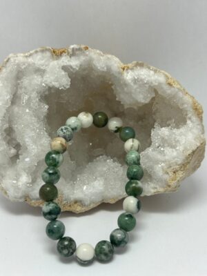 Bracelet perles Agate mousse 08 mm