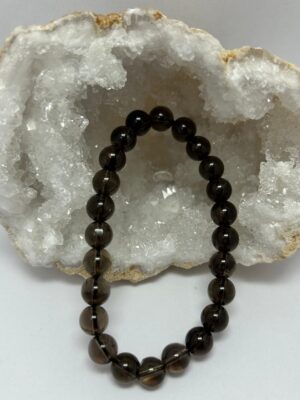 Bracelet perles Quartz fumé 08 mm