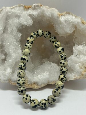 Bracelet perles Jaspe Dalmatien 08 mm