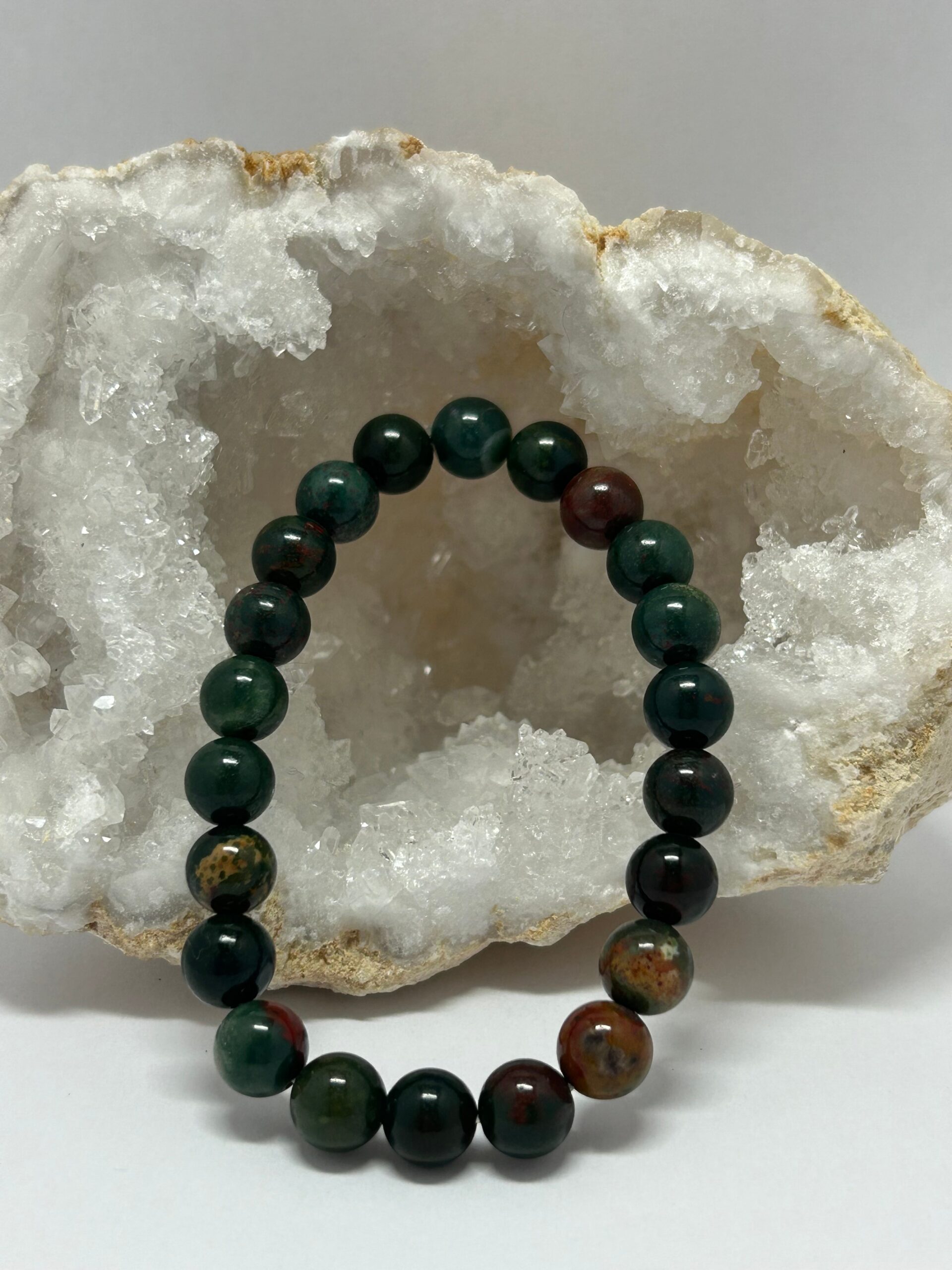Bracelet perles Jaspe Héliotrope 08 mm