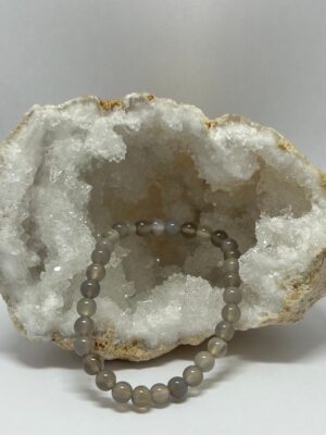 Bracelet perles Agate Grise 06 mm