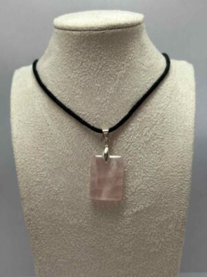 Collier Rectangle Quartz rose