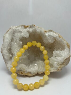 Bracelet perles Calcite Jaune 08 mm